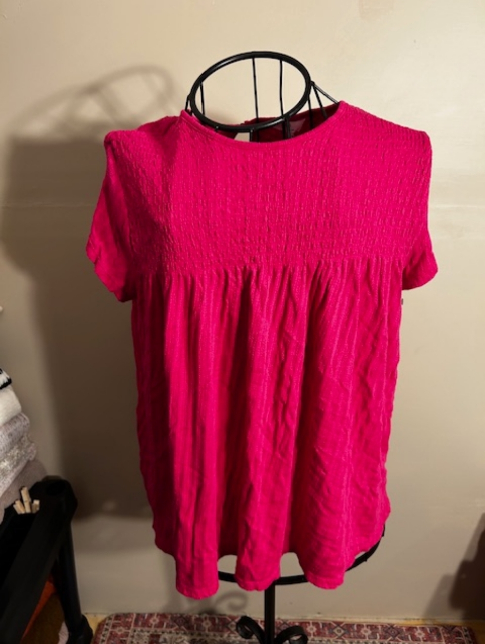 size large pink career wear shirt womens blouse casual dress tee t